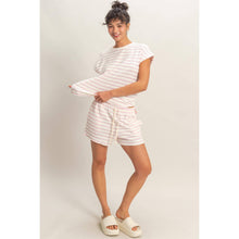 Load image into Gallery viewer, Terry Cloth Stripe Drawstring Short
