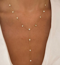 Load image into Gallery viewer, 14K Lariat Stud Y Necklace
