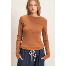 Load image into Gallery viewer, Ruffled Ribbed Long Sleeve Top
