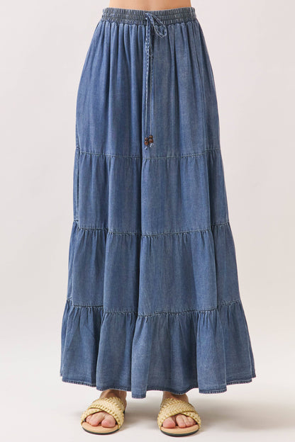 Josie Tencel Tiered Maxi Skirt