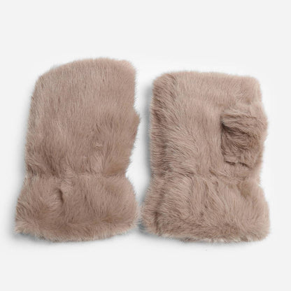 Faux Fur Fingerless Gloves