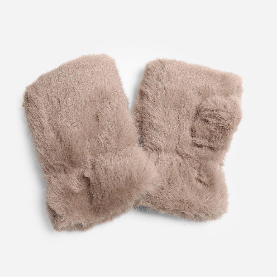 Faux Fur Fingerless Gloves