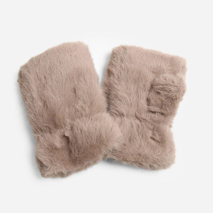 Faux Fur Fingerless Gloves