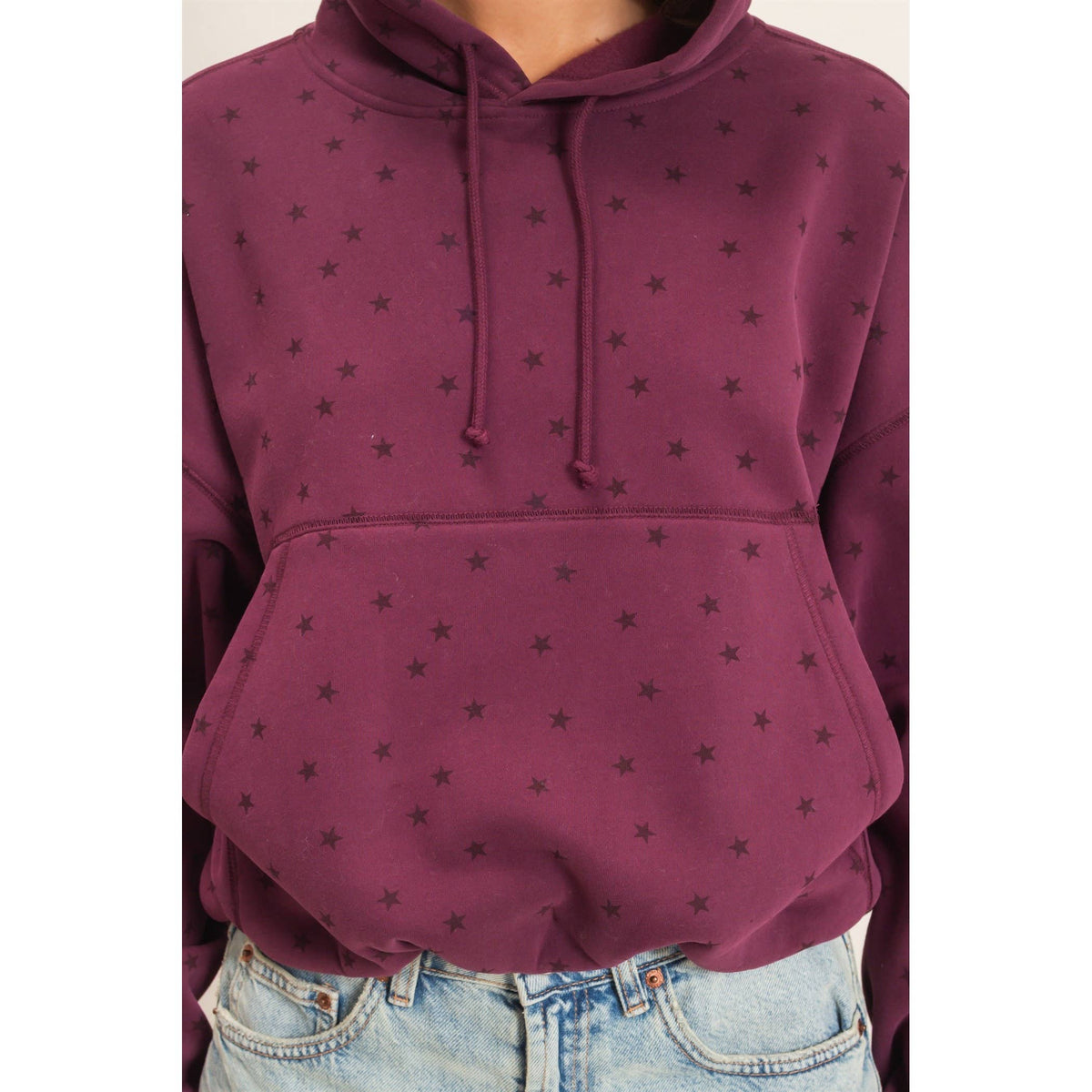 Star Print Bubble Hoodie