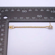 Load image into Gallery viewer, 16k Gold Filled CZ Chain Link Stud Earrings

