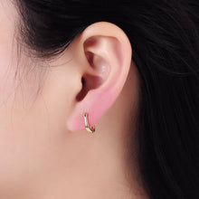 Load image into Gallery viewer, 14K Gold Filled 11mm Minimalist Rectangular Huggie Earrings
