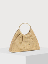 Load image into Gallery viewer, Golden Coast Raffia Stud Bag
