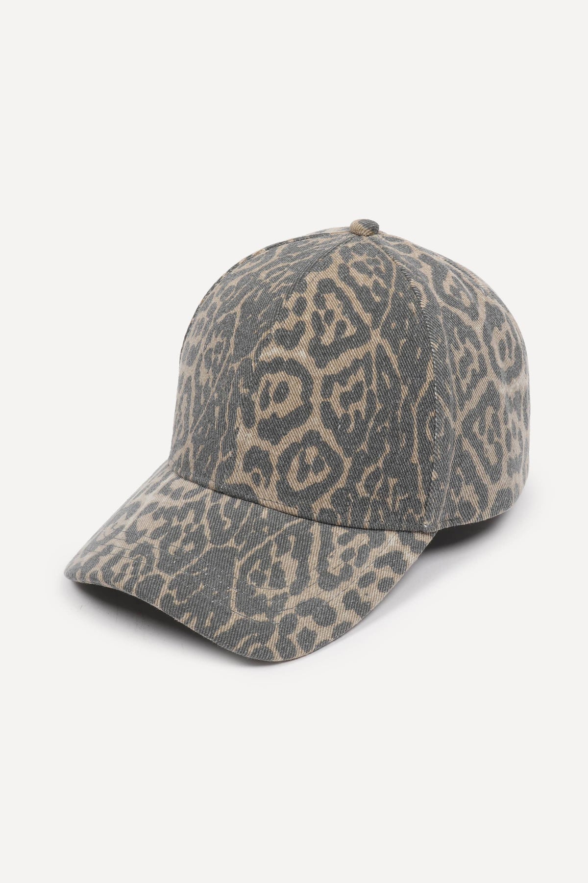 Washed Leopard Print Baseball Hat