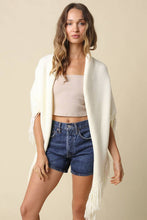 Load image into Gallery viewer, Maxine Fringe Knit Poncho (2 Colors)
