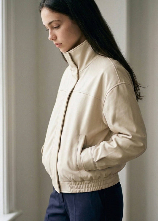 The Raegan Faux Leather Bomber Jacket