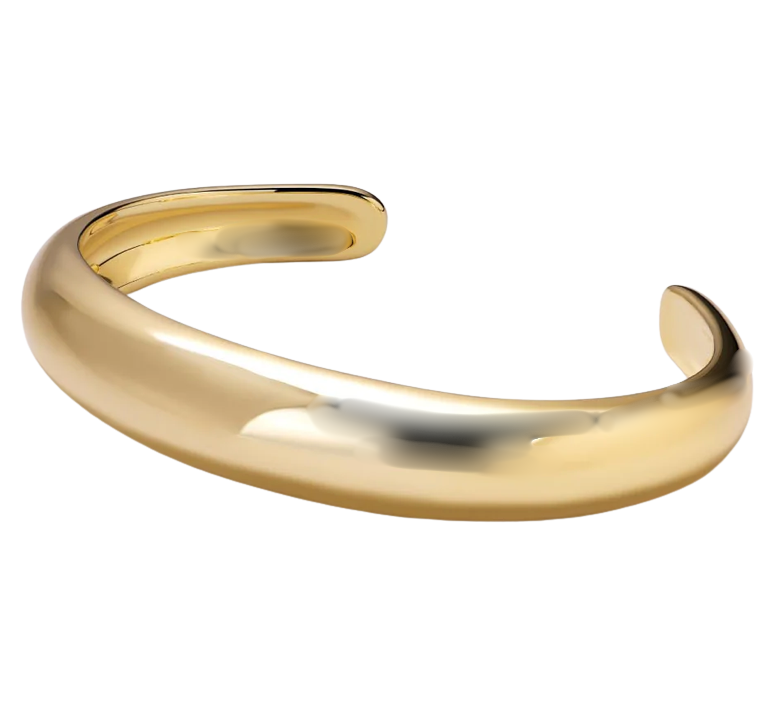 18K Gold Dome Cuff Bracelet