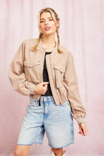 Load image into Gallery viewer, Washed Linen Bomber Jacket
