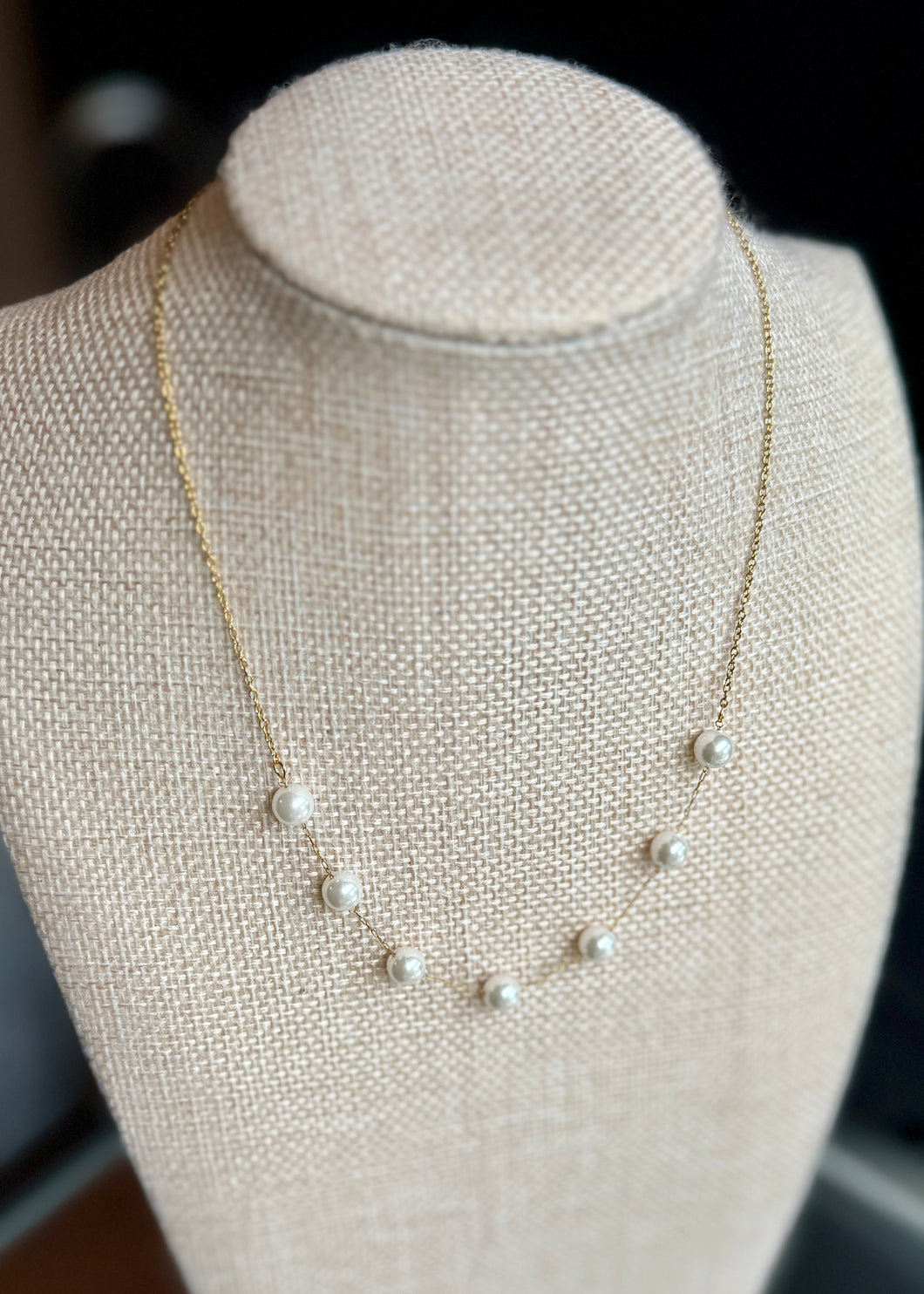 Panthea- Pearl Necklace Stainless Steel 14K Gold Necklace