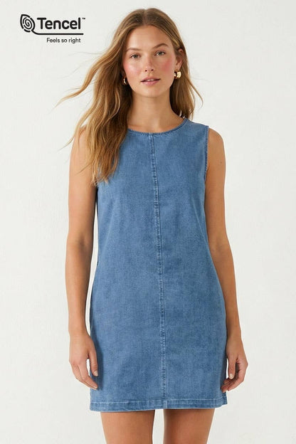 The Hadley Denim Mini Shift Dress