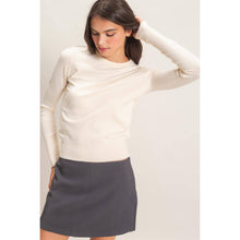Load image into Gallery viewer, Crew Neck Sweater With Ribbed Hem (2 Colors)
