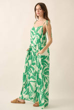Load image into Gallery viewer, Rio Tropical-Print Crepe Belted Wide-Leg Cami Jumpsuit

