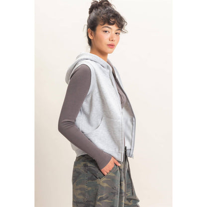 Sleeveless Zip Up Hoodie (2 Colors)