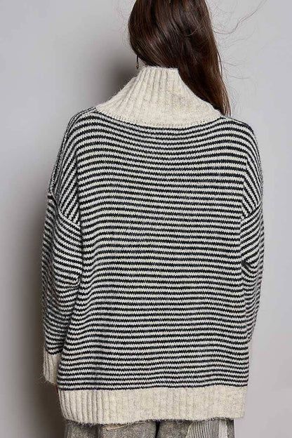 The Aspen Striped Knit Sweater Cardigan