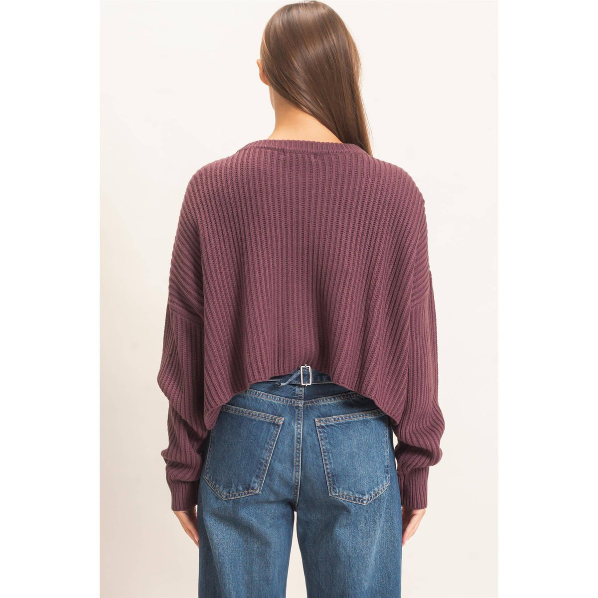 Becca Oversized Ribbed Cropped Sweater (2 Colors)