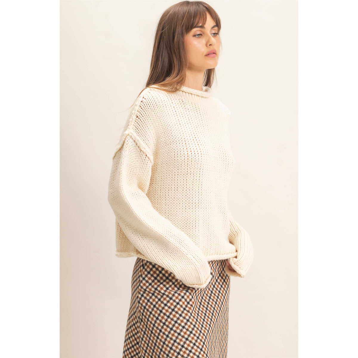 Harvest Moon Rolled Collar Sweater