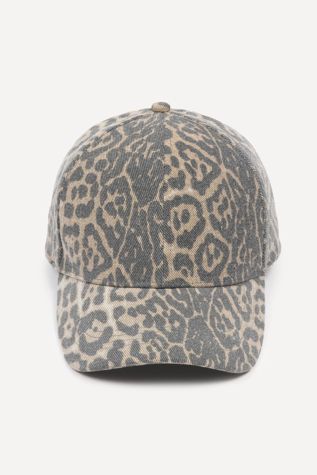 Washed Leopard Print Baseball Hat