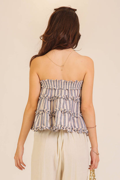Blue Harbor Ruffle Tiered Strapless Top