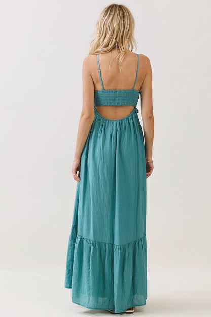 Halter Neck Tiered Maxi Dress