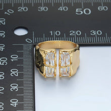 Load image into Gallery viewer, 24K Gold Filled Double Baguette CZ Signet Wrap Ring
