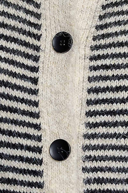 The Aspen Striped Knit Sweater Cardigan