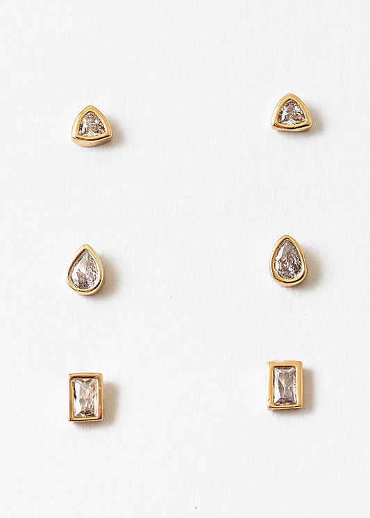 Gilded Gem 3-Piece Stud Set