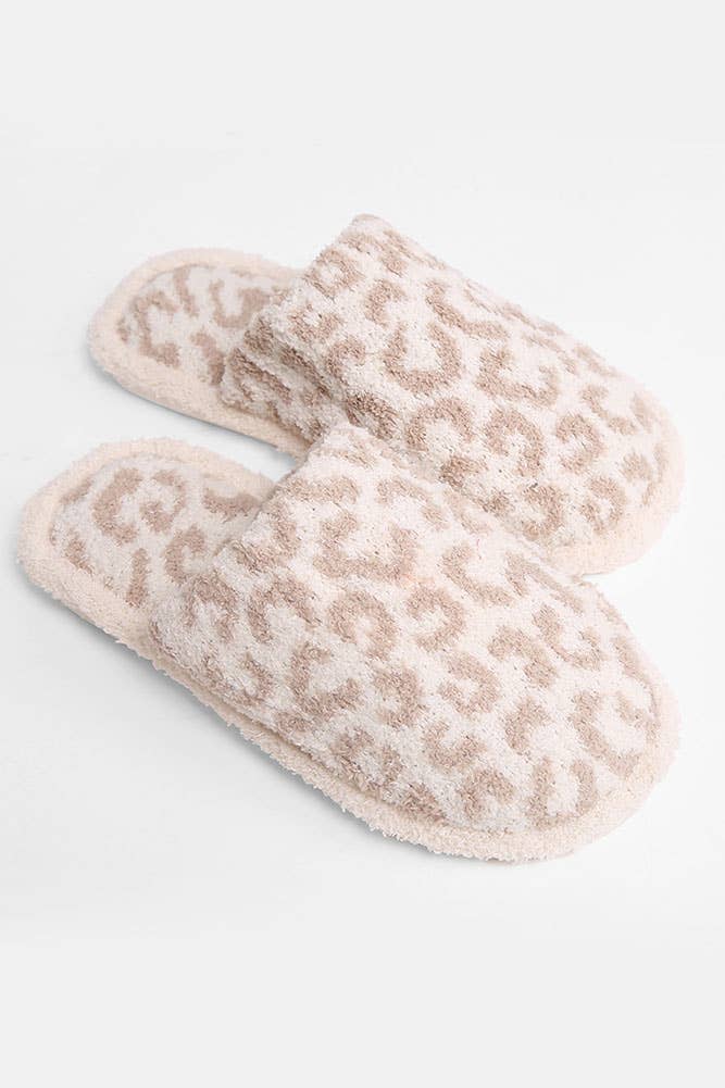 Leopard Print Fuzzy Slippers (3 Colors)