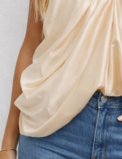 The Allure Satin Ruched Top