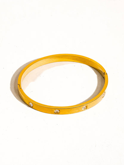 Neil 18K Gold Classic CZ Bangle
