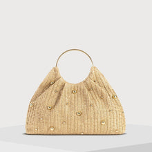 Load image into Gallery viewer, Golden Coast Raffia Stud Bag
