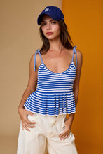 Load image into Gallery viewer, Striped Peplum Top

