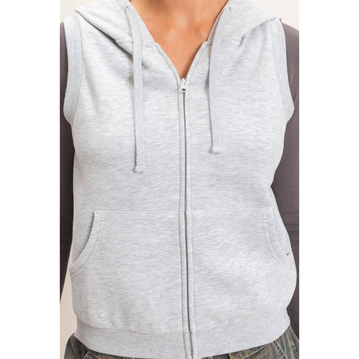 Sleeveless Zip Up Hoodie (2 Colors)