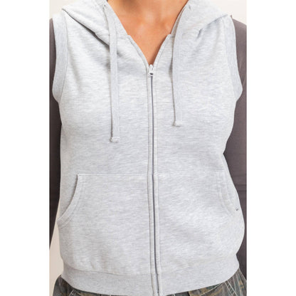 Sleeveless Zip Up Hoodie (2 Colors)