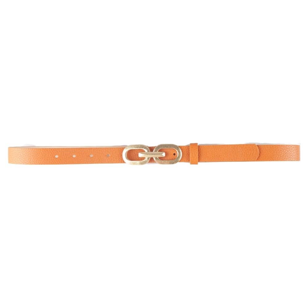 LINK DESIGN BUCKLE SKINNY BELT