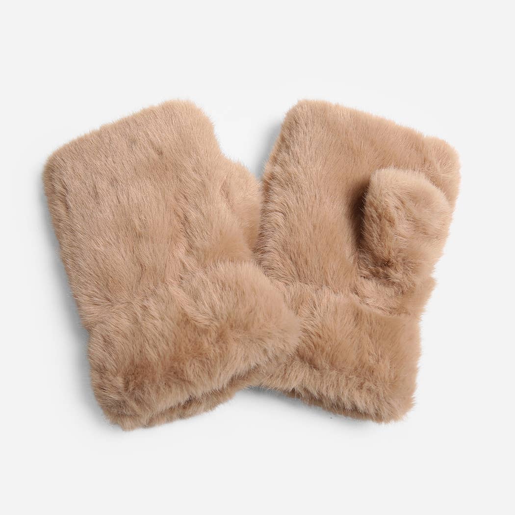 Faux Fur Fingerless Gloves