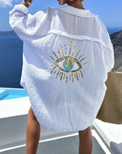 Load image into Gallery viewer, Evil Eye Escape Gauze Cover-Up
