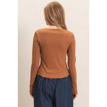 Load image into Gallery viewer, Ruffled Ribbed Long Sleeve Top
