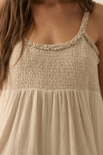 Load image into Gallery viewer, Missy Cotton Smocked Ruffled Wide-Leg Cropped Jumpsuit
