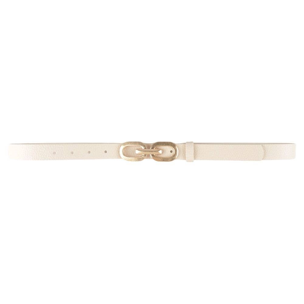 LINK DESIGN BUCKLE SKINNY BELT