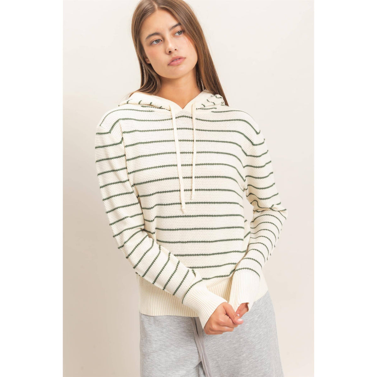 The Collins Stripe Hoodie Sweater