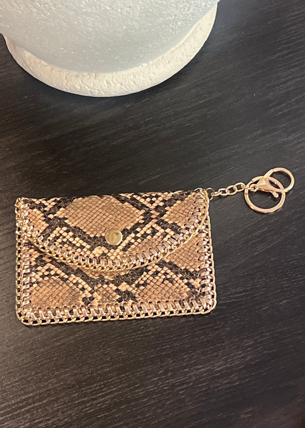 Snake Skin Card Holder Keychain