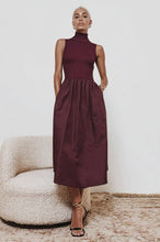 Load image into Gallery viewer, The Margo Sleeveless Mock Neck Midi Dress
