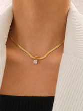 Load image into Gallery viewer, Blanc 18K Gold CZ Snake Chain Necklace

