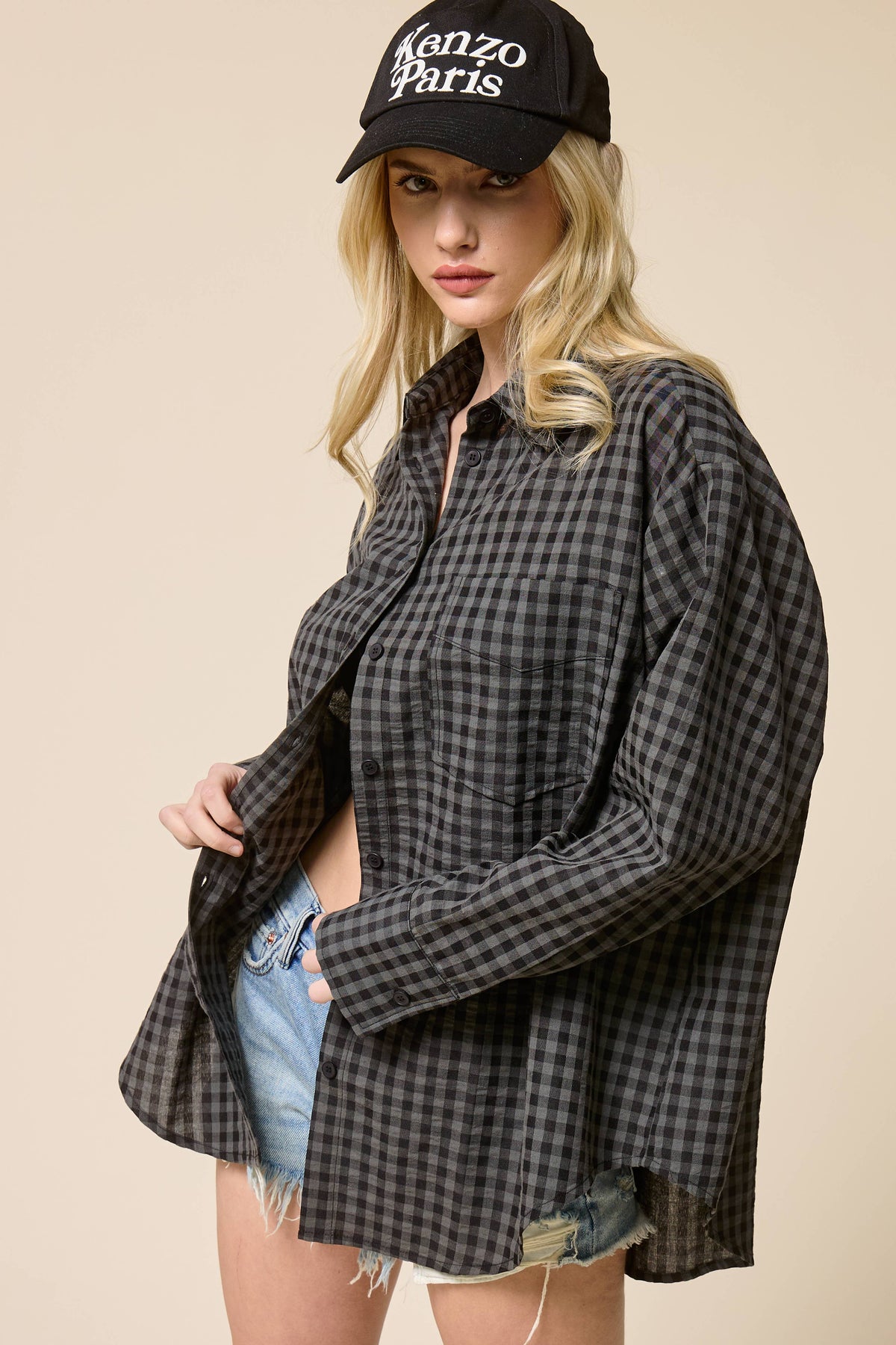 Rori Gingham Button Down Shirt (2 Colors)