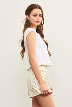 Load image into Gallery viewer, Lila SMOCKED CAP SLEEVE RUFFLE HEM TOP
