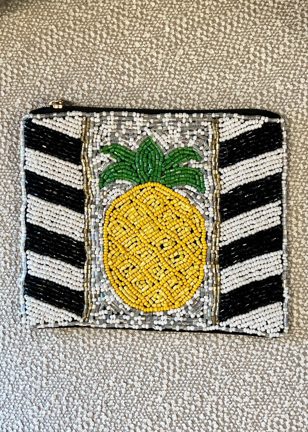 Pineapple Beaded Coin Pouch